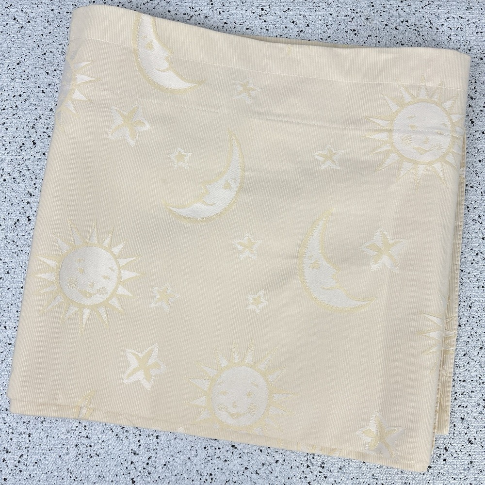 Vintage Kids Line Celestial Sun Moon Window Valance‎ Curtain Yellow Jacquard